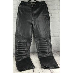 Victory Motorcycles Black Leather Motorcycle Pants Sz 30 X 33 Padded Knees